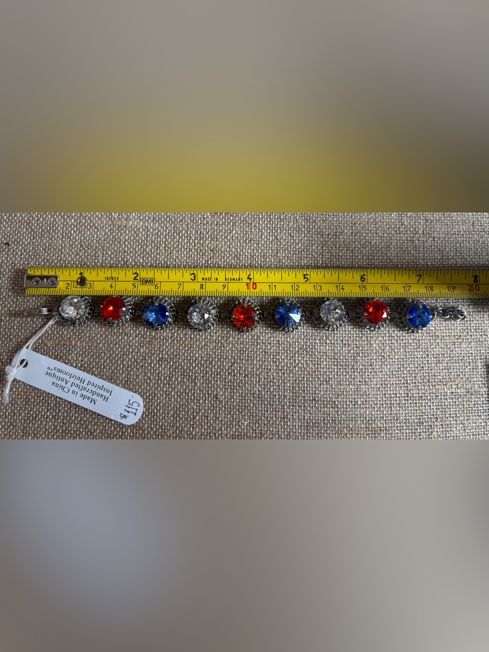 Sorrelli Crystal Accent Bracelet with Orange, Royal Blue and Clear Stones